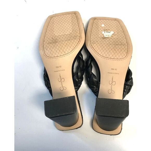 Jessica Simpson Black Slide In Block Heel Slide Sandals Size 10M - Picture 6 of 6